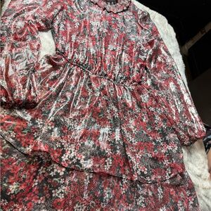 Crystal Doll Red and Black Floral Dress